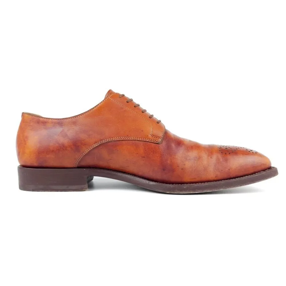 ROMANO MARTEGANI Brogue Oxfords Dress Shoe Leather Old Money Quiet Luxury Cognac